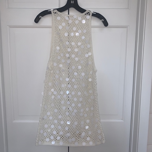 Caroline Constas White Sleeveless Crochet Coverup Sz Small - Picture 11 of 16